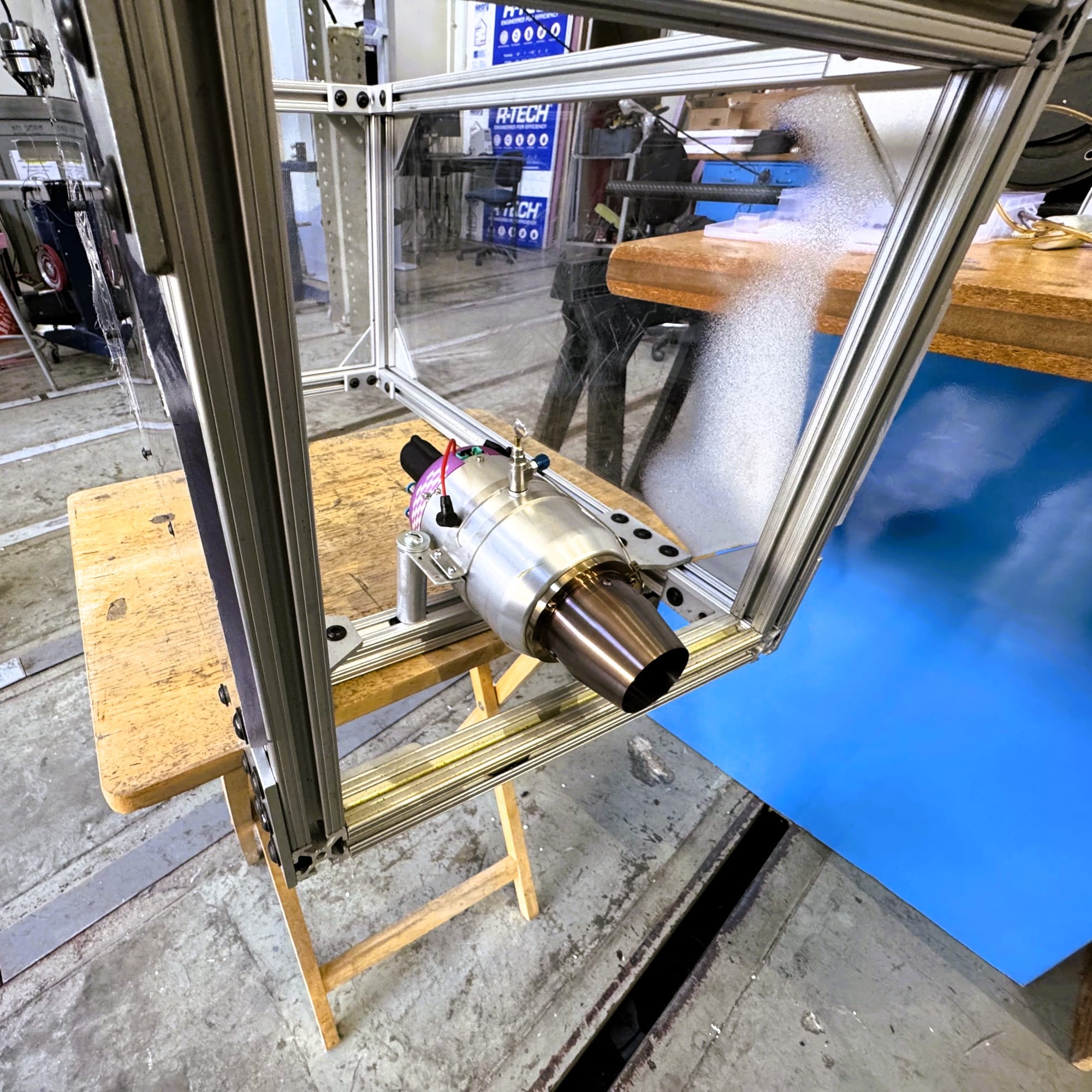 Custom test enclosure for the engine